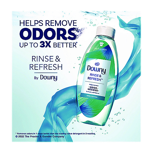 Downy Rinse and Refresh Liquid Fabric Softener, Cool Cotton Scent, 48 oz Bottle (3700091446)