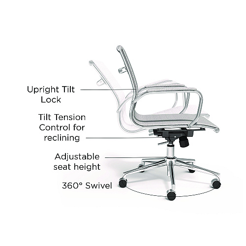 Union & Scale Everell Fabric Managers Chair, Supports up to 275 lb, 16.4" to 20.1" Seat Height, Heather Gray Seat/Back, Chrome Base (UN53279CC)