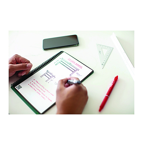 Rocketbook Core Smart Notebook, College Rule, Plum Cover, (38) 8.8 x 6 Sheets (EVR2EKCRR)