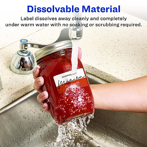 Avery White Dissolvable Labels w/ Sure Feed, 1.25 x 2.38, White, 90/PK (4224)