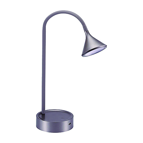 Black & Decker Flexible Gooseneck LED Desk Lamp, with USB Port, Gray (VLED1812GRBD)