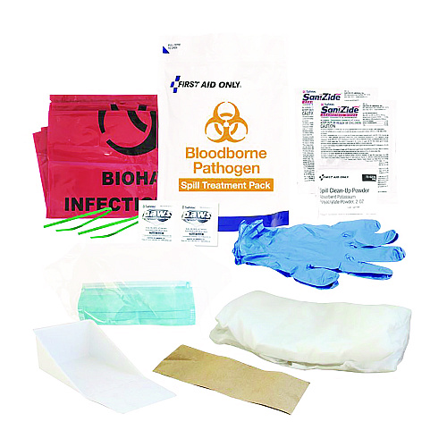 First Aid Only 15-Piece Blood-Borne Pathogen Treatment Pack, 15 Pieces, Resealable Plastic Bag (91169)