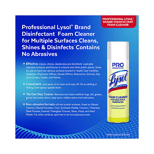 Lysol Disinfectant Foam Cleaner, 24 oz Aerosol Spray (02775)