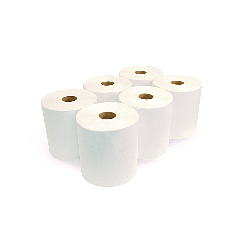 Boardwalk&reg; Hardwound Paper Roll Towels, White, 800-ft., 6 Rolls (BWK17GREEN)