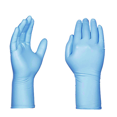 GloveWorks by AMMEX Blue Nitrile Exam Gloves, Powder-Free, Medium, Blue, 8 mil, 50/Box, 10 Boxes/Carton (GPNHD64100)