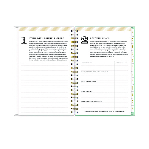 Blue Sky Day Designer "Secret Garden Mint" Academic Year Weekly/Monthly Notes Planner, 8 x 5, 12-Month (July to June): 2025-2026 (137900)