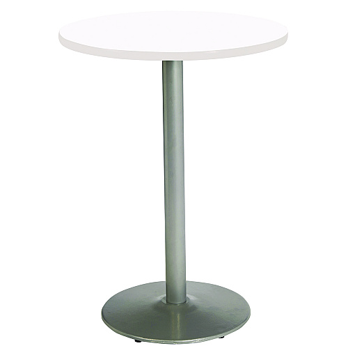 KFI Studios Pedestal Bistro Table with Four Yellow Kool Series Barstools, Round, 36"Dia x 41h, Designer White (811774037099)
