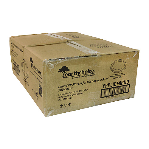 Pactiv EarthChoice PP Lid for Fiber Blend Bowl, 8" Diameter, Clear, Plastic, 200/Carton (YPPLIDF8RND)