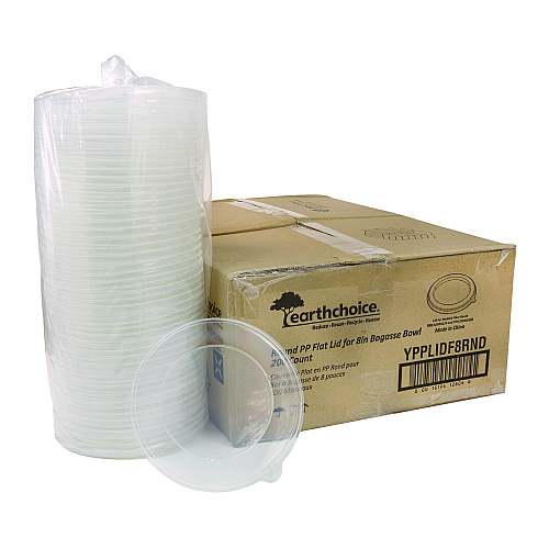 Pactiv EarthChoice PP Lid for Fiber Blend Bowl, 8" Diameter, Clear, Plastic, 200/Carton (YPPLIDF8RND)