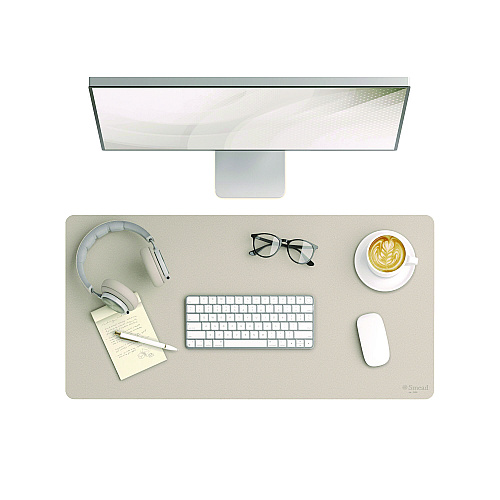 Smead Vegan Leather Desk Pads, 31.5 x 15.7, SandStone (64831)