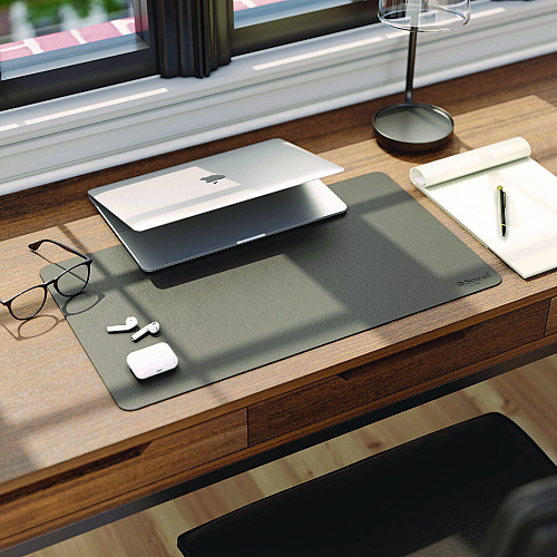 Smead Vegan Leather Desk Pads, 23.6 x 13.7, Charcoal (64838)