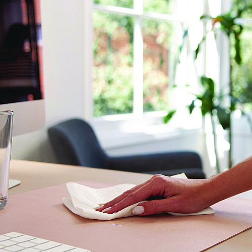 Smead Vegan Leather Desk Pads, 23.6 x 13.7, Light Pink (64839)