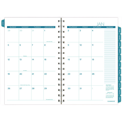 Cambridge Glacier Weekly/Monthly Planner, Glacier Artwork, 8.5 x 6.38, Blue/Gray/Silver Cover, 12-Month (Jan to Dec): 2025 (1727200)