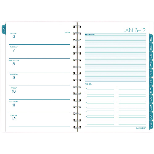 Cambridge Glacier Weekly/Monthly Planner, Glacier Artwork, 8.5 x 6.38, Blue/Gray/Silver Cover, 12-Month (Jan to Dec): 2025 (1727200)