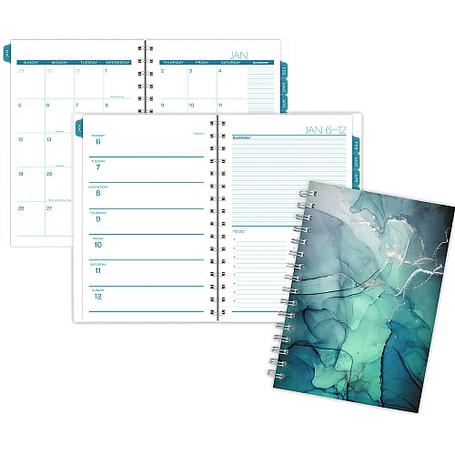 Cambridge Glacier Weekly/Monthly Planner, Glacier Artwork, 8.5 x 6.38, Blue/Gray/Silver Cover, 12-Month (Jan to Dec): 2025 (1727200)