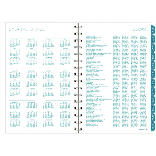 Cambridge Glacier Weekly/Monthly Planner, Glacier Artwork, 8.5 x 6.38, Blue/Gray/Silver Cover, 12-Month (Jan to Dec): 2025 (1727200)