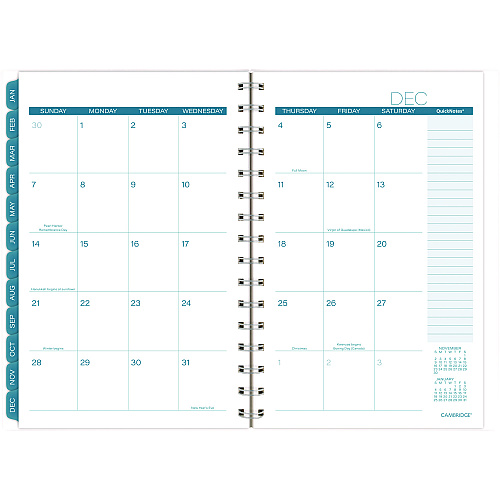 Cambridge Glacier Weekly/Monthly Planner, Glacier Artwork, 8.5 x 6.38, Blue/Gray/Silver Cover, 12-Month (Jan to Dec): 2025 (1727200)