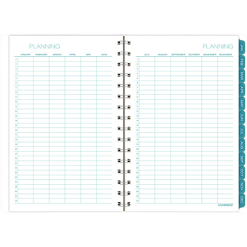 Cambridge Glacier Weekly/Monthly Planner, Glacier Artwork, 8.5 x 6.38, Blue/Gray/Silver Cover, 12-Month (Jan to Dec): 2025 (1727200)