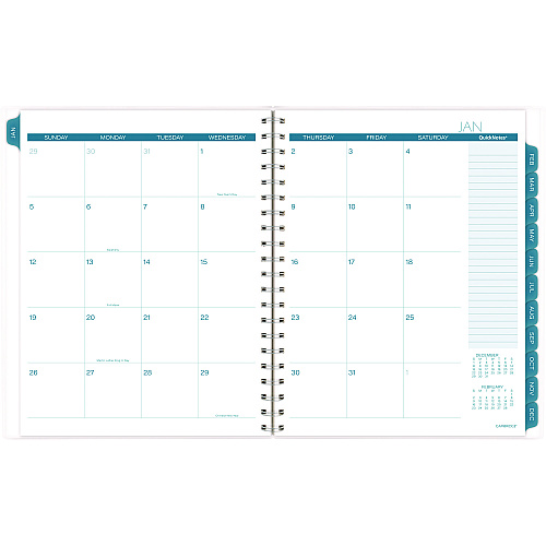Cambridge Glacier Weekly/Monthly Planner, Glacier Artwork, 11 x 9.25, Blue/Gray/Silver Cover, 12-Month (Jan to Dec): 2025 (1727905)
