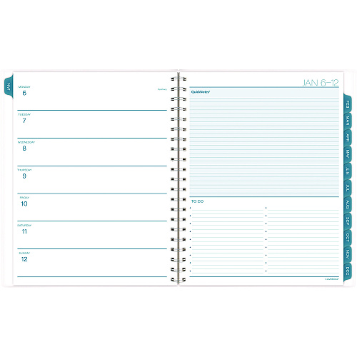 Cambridge Glacier Weekly/Monthly Planner, Glacier Artwork, 11 x 9.25, Blue/Gray/Silver Cover, 12-Month (Jan to Dec): 2025 (1727905)