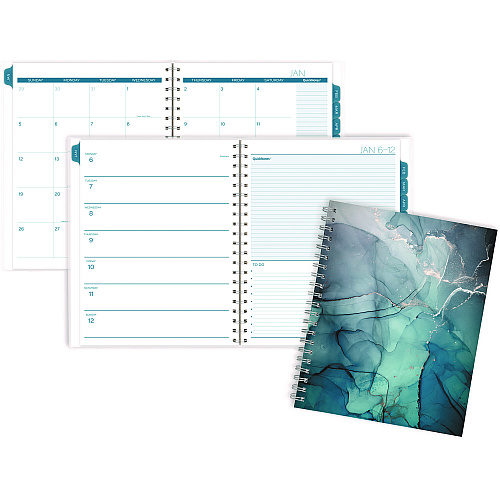 Cambridge Glacier Weekly/Monthly Planner, Glacier Artwork, 11 x 9.25, Blue/Gray/Silver Cover, 12-Month (Jan to Dec): 2025 (1727905)
