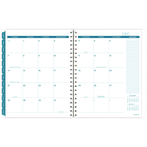 Cambridge Glacier Weekly/Monthly Planner, Glacier Artwork, 11 x 9.25, Blue/Gray/Silver Cover, 12-Month (Jan to Dec): 2025 (1727905)