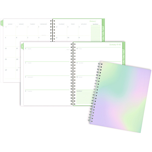 Cambridge Ombre Weekly/Monthly Planner, Colorful Cloud Artwork, 11 x 9.25, Multicolor Cover, 12-Month (Jan to Dec): 2025 (1731905)