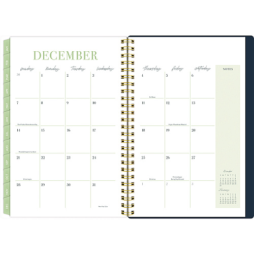 Cambridge Leah Bisch Weekly/Monthly Floral Planner, Floral Artwork, 8.5 x 6.38, Blue/White/Gold Cover, 12-Month (Jan to Dec): 2025 (LB34200)