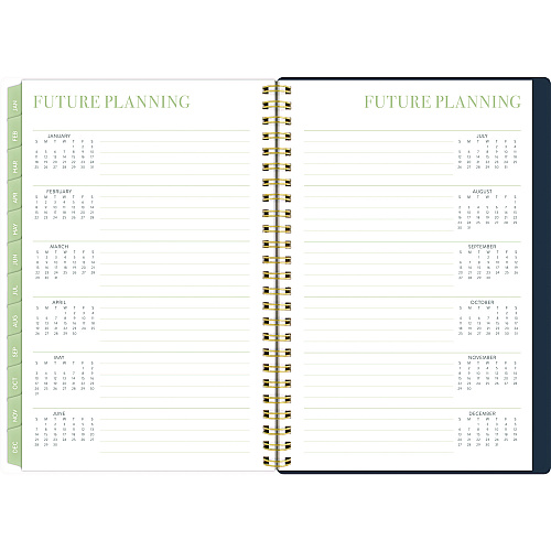 Cambridge Leah Bisch Weekly/Monthly Floral Planner, Floral Artwork, 8.5 x 6.38, Blue/White/Gold Cover, 12-Month (Jan to Dec): 2025 (LB34200)