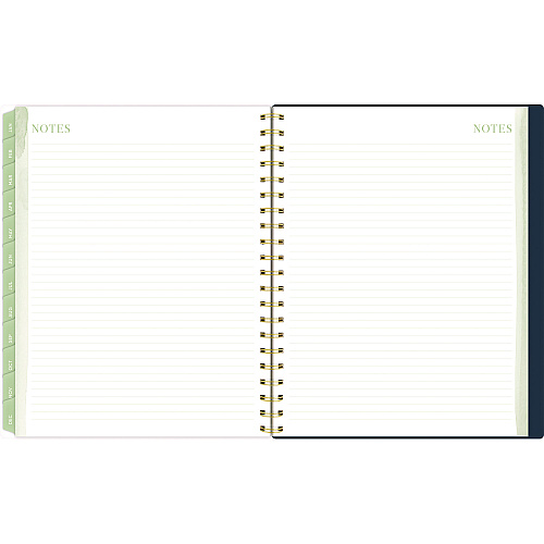 Cambridge Leah Bisch Weekly/Monthly Floral Planner, Floral Artwork, 11 x 9.25, Blue/White/Gold Cover, 12-Month (Jan to Dec): 2025 (LB34905)