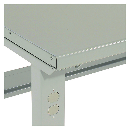 Global Industrial Standard Duty Steel Top Adjustable Height Workbench, 2,000 lbs, 72 x 30 x 30.88 to 36.88, Gray (183154)