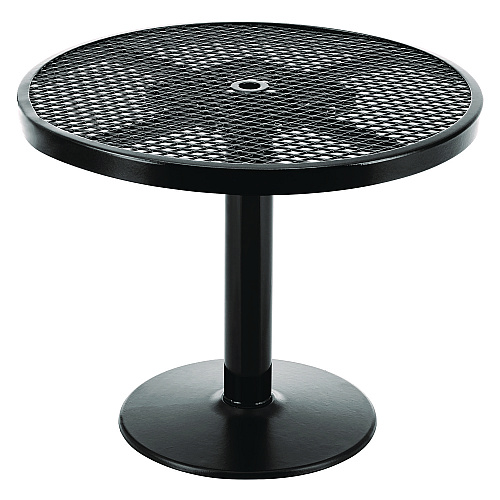 Global Industrial Outdoor Dining Set, Round, 36" dia x 29"h, Black Top, Black Base/Legs (348122BK)