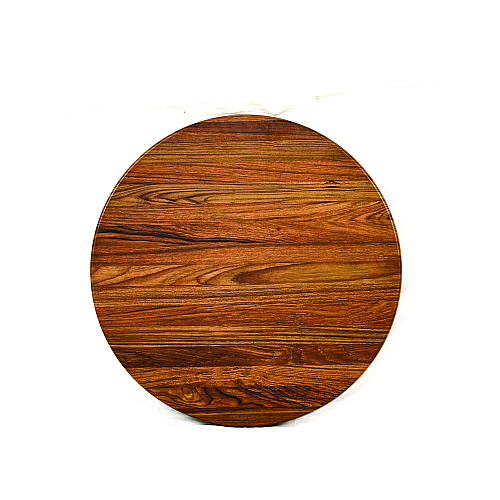 JMC Furniture Topalit Tables, Round, 24" dia x 44"h, Teak Top, Black Iron Base/Legs (106P24R8)