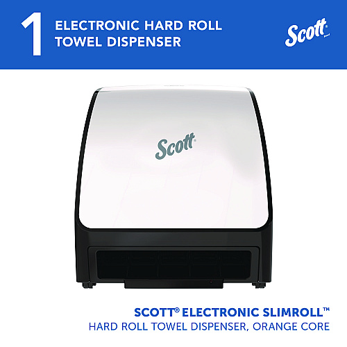 Scott Slimroll Electronic Towel Dispenser, 12.35 x 7.25 x 11.8, White/Black (47259)