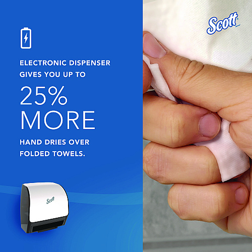 Scott Slimroll Electronic Towel Dispenser, 12.35 x 7.25 x 11.8, White/Black (47259)