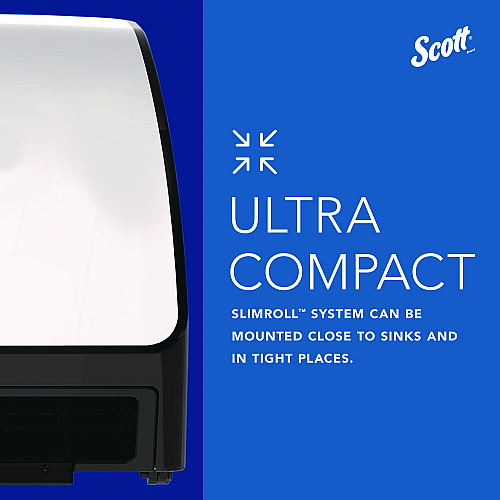 Scott Slimroll Electronic Towel Dispenser, 12.35 x 7.25 x 11.8, White/Black (47259)