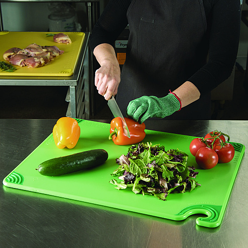 San Jamar Saf-T-Grip Cutting Board, 24 x 18 x 0.5, Green (CBG182412GN)