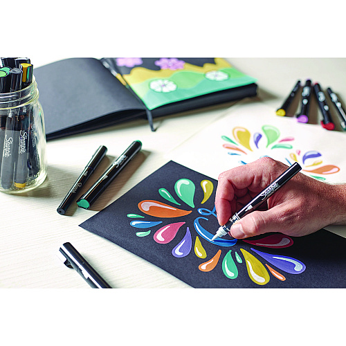 Sharpie Creative Markers, Fine Brush Tip, Assorted Colors, 5/Pack (2196904)