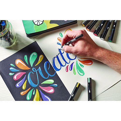 Sharpie Creative Markers, Fine Brush Tip, Assorted Colors, 12/Pack (2196907)