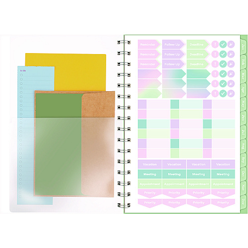Cambridge Ombre Weekly/Monthly Planner, Colorful Cloud Artwork, 8.5 x 6.38, Multicolor Cover, 12-Month (Jan to Dec): 2025 (1731200)