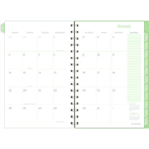 Cambridge Ombre Weekly/Monthly Planner, Colorful Cloud Artwork, 8.5 x 6.38, Multicolor Cover, 12-Month (Jan to Dec): 2025 (1731200)