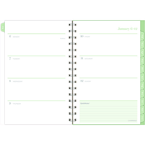 Cambridge Ombre Weekly/Monthly Planner, Colorful Cloud Artwork, 8.5 x 6.38, Multicolor Cover, 12-Month (Jan to Dec): 2025 (1731200)