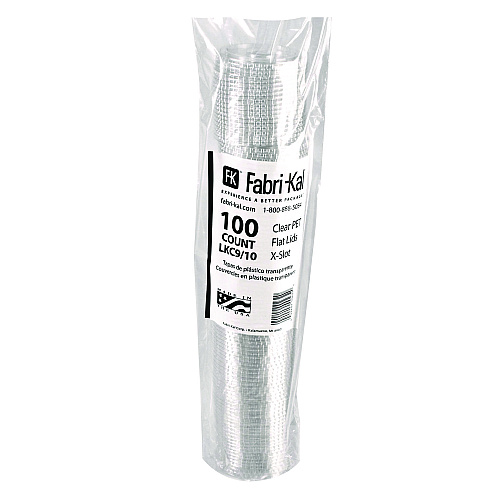 Fabri-Kal Kal-Clear/Nexclear Drink Cup Lids, Flat Lid w/X-Style Straw Slot and Flavor Buttons, Fits 9-10 oz Cold Cups, Clear, 2,500/CT (LKC910)