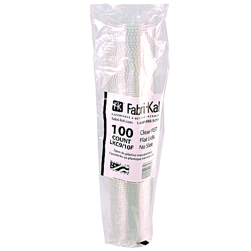 Fabri-Kal Kal-Clear/Nexclear Drink Cup Lids, Flat Lid with No Slot, Fits 9 to 10 oz Cold Cups, Clear, 2,500/Carton (LKC910F)