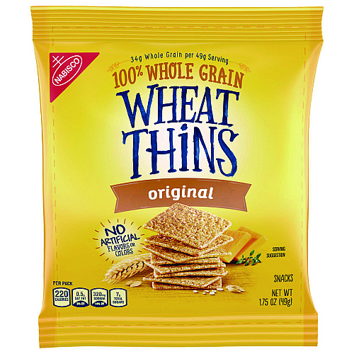 Nabisco Wheat Thins Crackers, Original, 1.75 oz Bag, 72/Carton (00798)