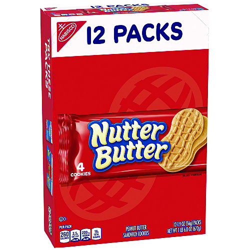 Nabisco Nutter Butter Cookies, 1.9 oz Pack, 48 Packs/Carton (03745)