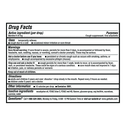 Halls Triple Action Cough Drops, Cherry, 30/Bag, 12 Bags/Box (27499)
