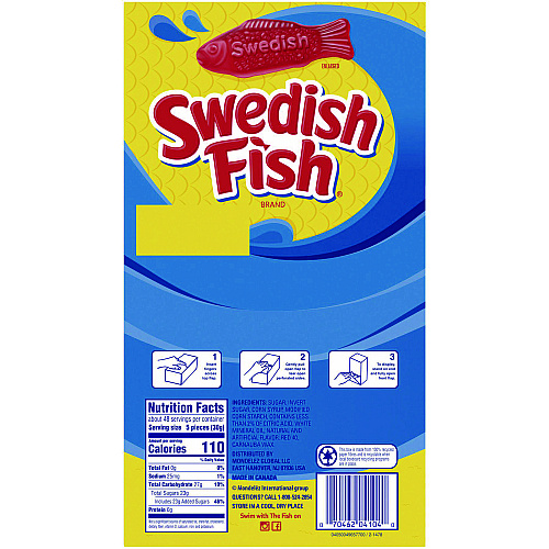 Swedish Fish Grab-and-Go Candy Snacks In Reception Box, 240-Pieces/Box (43146)