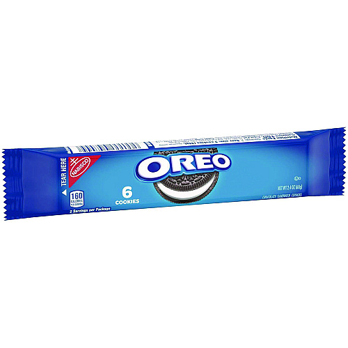Nabisco Oreo Cookies Single Serve Packs, Chocolate, 2.4 oz Pack, 6 Cookies/Pack, 12 Packs/Box (00470)