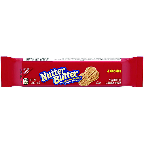 Nabisco Nutter Butter Cookies, 1.9 oz Pack, 48 Packs/Carton (03745)